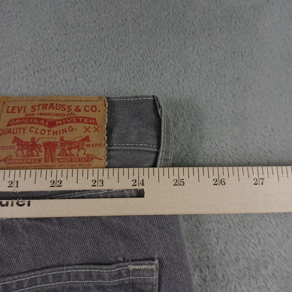 Levis 501xx Jeans Mens‎ 52x27 Gray Denim Distressed Button Fly Cotton Pockets
